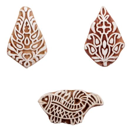 Set of 3 Piece New Mix Wooden Printing Block